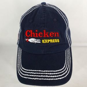 Chicken Express Restaurant Employee Black Baseball Hat Adult OS Cap Strapback.